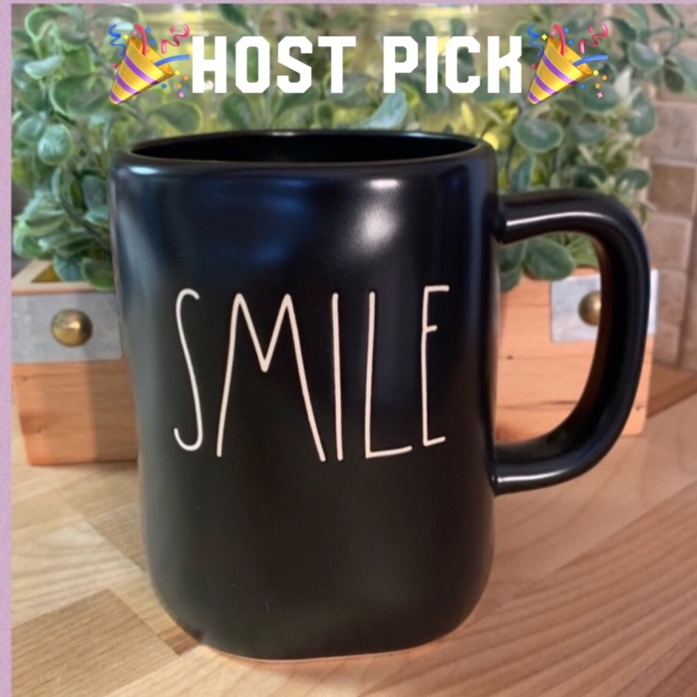 Rae Dunn By Magenta“SMILE” LL Black Ceramic Mug NWT
